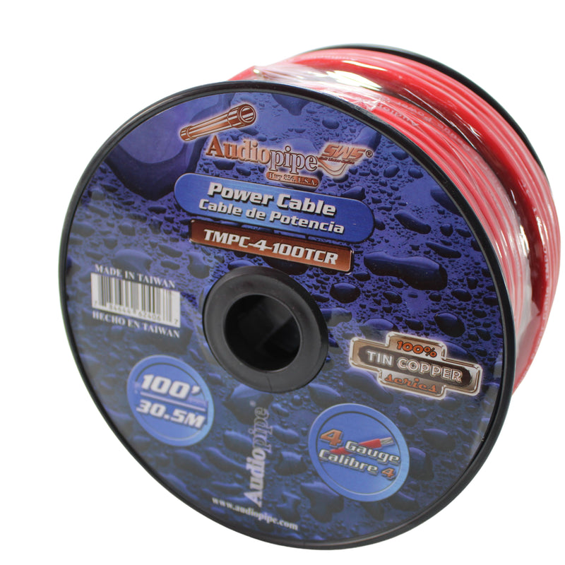 Audiopipe 4 GA OFC Tinned Marine Power/Ground Wire Red Lot Cut By The Foot