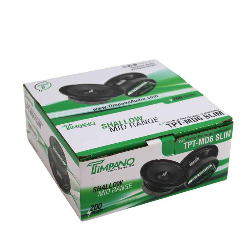 Timpano 6.5 inch 8 Ohm 200 Watts Shallow Mid-Range Speaker TPT-MD6-SLIM