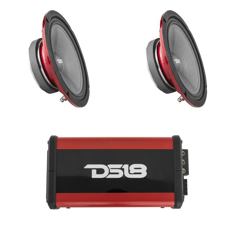 DS18 8" Waterproof Marine Speaker 500W 2ohm x 2ch Amp 880W Combo ATV