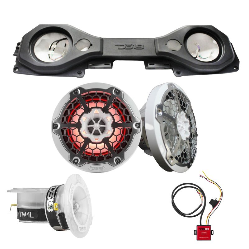 DS18 8"Jeep JL Sound Bar Package w/ Marine Speakers/Tweeters/RGB LED Controller