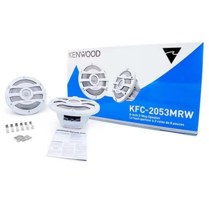 Kenwood 8" 2-way Marine Speaker System (White), 300W Max Power KFC-2053MRW