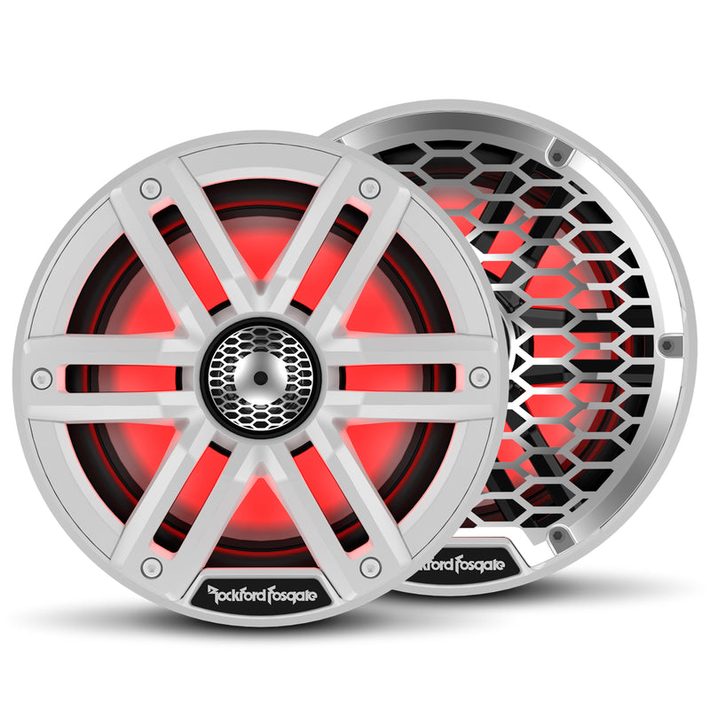 Rockford 6.5 Enclosures /w White RGB Marine Speakers 1200W Polaris Ranger 2018+