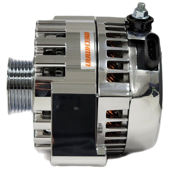 Mechman S-Series 240 Amp Polished Racing Alternator For GM Truck LS Engine Swap