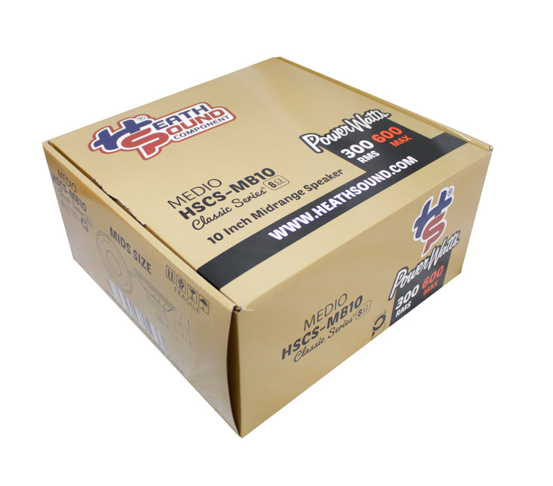 Heath Sound 10" 600 Watt Midrange 8 Ohm Black Bass Speaker HSCS-MB10