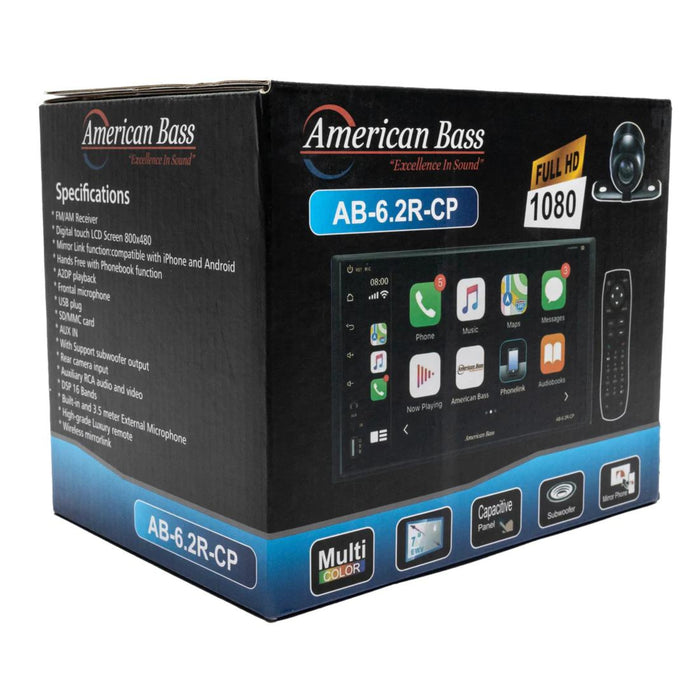 American Bass 6.2" Touchscreen MP5 w/Apple CarPlay & Android Auto Compatibility