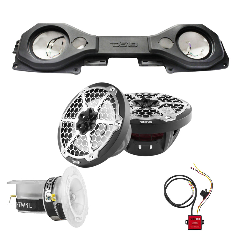 DS18 8"Jeep JL Sound Bar Package w/ Marine Speakers/Tweeters/RGB LED Controller