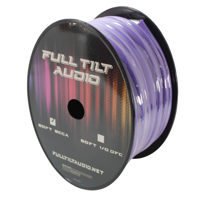 Full Tilt Audio 0 Gauge CCA Power/Ground Wire Purple Lot Cut By The Foot