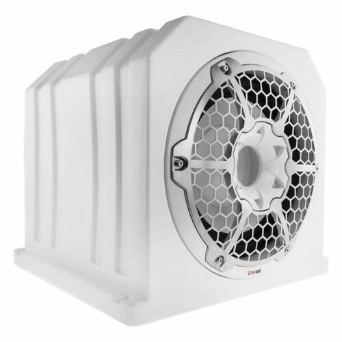 DS18 NXL10SUBLD 10" White Subwoofer Box Marine + Waterproof 1200W Monoblock Amp