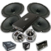 Massive Car Audio 8 Speakers 1200W 8 Ohm With Bullet Tweeters & 4 Ch Amplifier - Big Jeff Online Inc