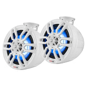 DS18 8" 750W Marine Pod Pair of White Speakers with Integrated LED NXL-PS8W - Big Jeff Online Inc