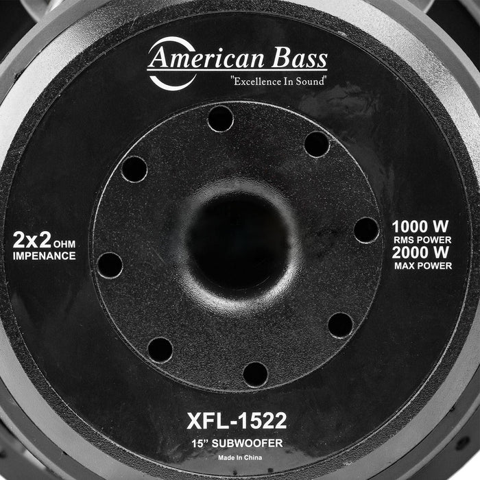 American Bass 15" Subwoofer 2000W 3" 2 Ohm DVC Pro Car Audio XFL-15-D2