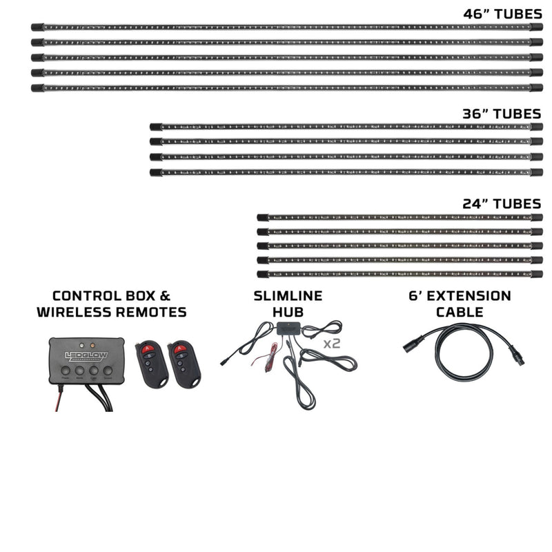 LEDGlow Million Color Slimline LED Underbody Lighting Kit For 20'-25' RV Campers