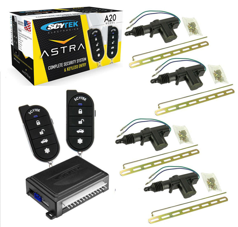 Car Alarm Security System 4 Door Locks Keyless Entry 2 Remote Control Scytek A20 - Big Jeff Online Inc