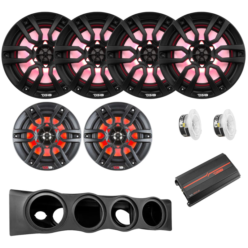 DS18 Speaker Tweeter Amp Bundle for 6th Gen Bronco BRO-SBAR/BK Sound Bar Black