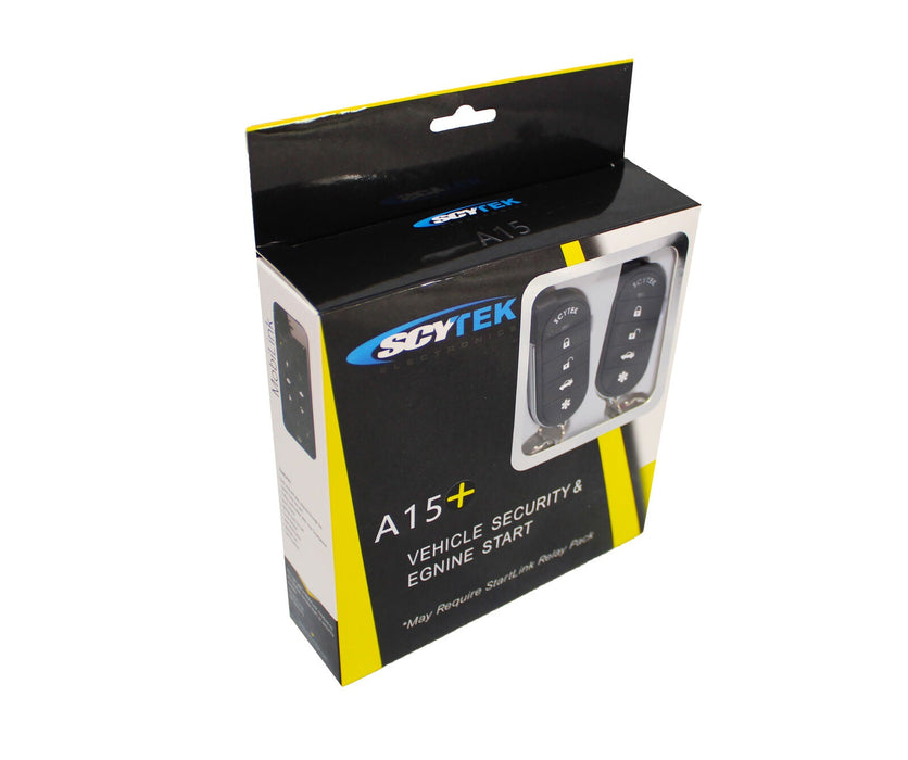 Scytek A15+ Keyless Entry Car Alarm Security System w/ Shock Sensor & 2 Remotes