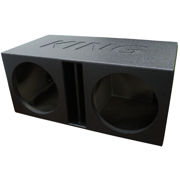 King Boxes 12" Dual Vented Divided Sprayed Universal Subwoofer Box AK-12DVL