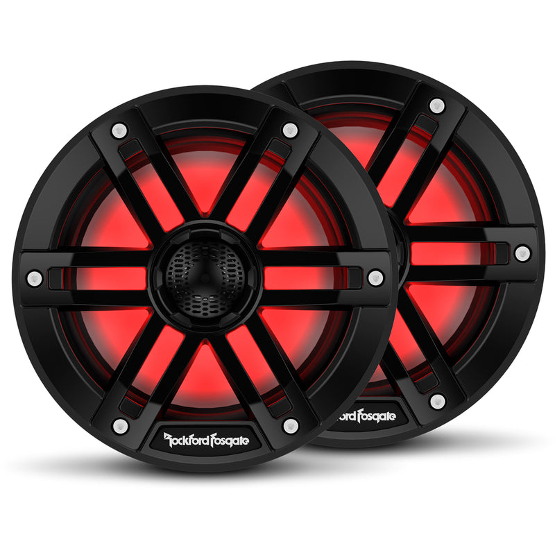 Rockford 6.5 Front Enclosures /w Black RGB Marine Speakers 2018+ Polaris Ranger