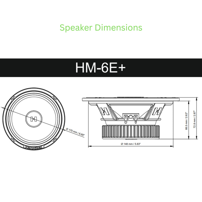 Deaf Bonce Hannibal Pair of 6.5" 4 ohm 140 Watts Max Mid Range Speakers