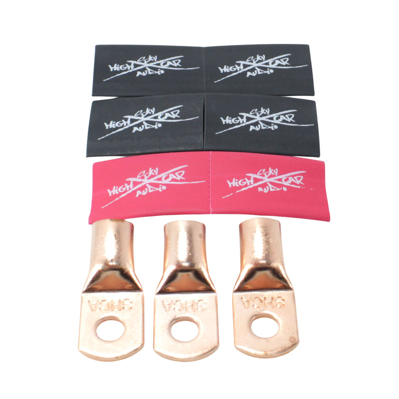 Sky High Car Audio BIG 3 Wiring Upgrade Kit OFC 0 Ga Red Power Black Ground