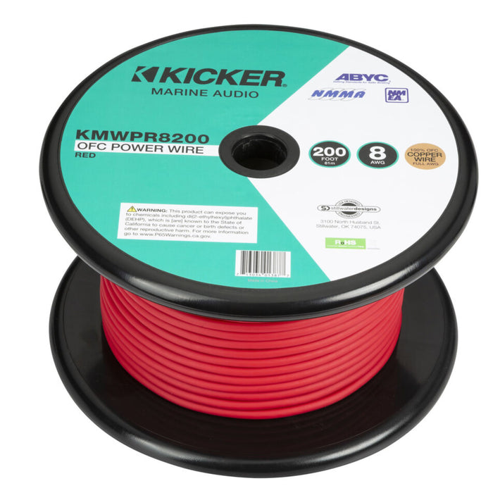 Kicker Marine 8 Gauge Tinned OFC Oxygen Free Copper Power/Ground Wire Red Lot