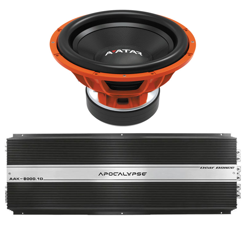 Deaf Bonce Car Audio 18" 2 Ohm Avatar Subwoofer SVL-1847-D2 & Mono Amp Package
