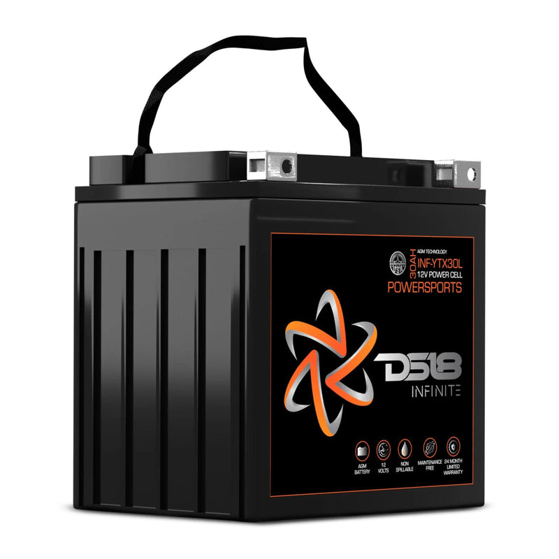 DS18 12V Battery 30 AH 1100W Moto Powersports AGM INFINITE INF-YTX30L