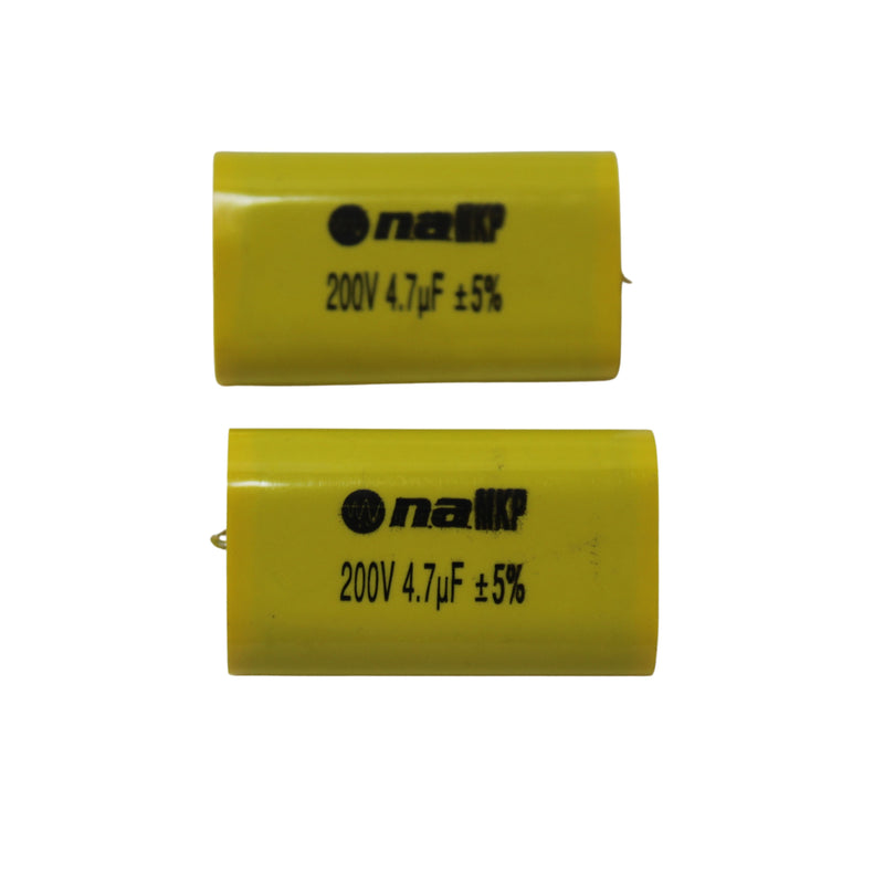 Pair of 4.7 Microfarad Bass Blocker 200V Metalized Film Capacitors