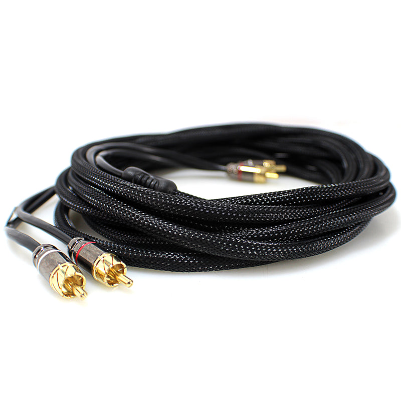 Full Tilt RCA HQ Series Car Audio 16 Foot Gold Plated Color Coded Cable