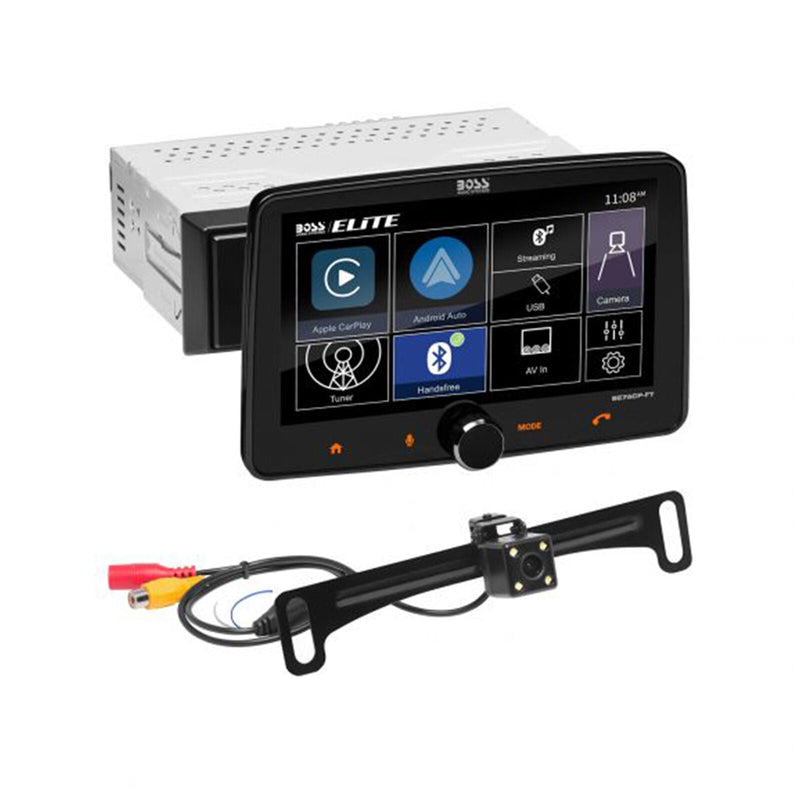 BOSS 7" Touchscreen 1-Din BT Radio with Apple CarPlay / Android Auto and Camera
