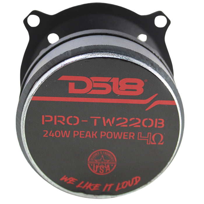 Pair of DS18 Super Tweeters High Compression 480W 4Ohm 1" VC Bullet PRO-TW220B