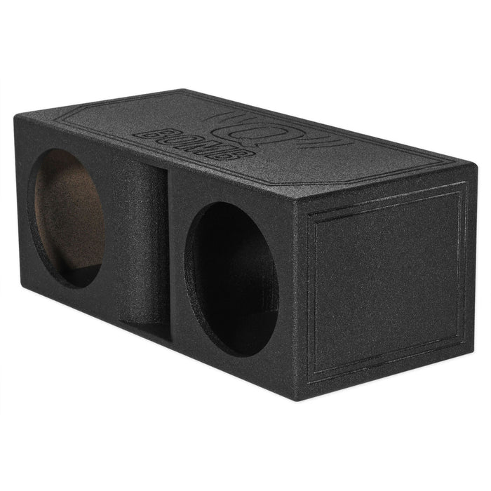 Dual Vented 12" Rhino Coated Speaker Box Horn Ported Chamber Subwoofer Enclosure