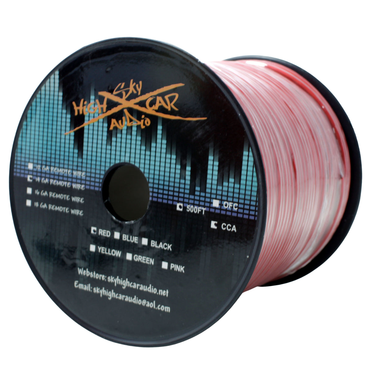 Remote Wire Audio Sky High Car Audio 14 GA Copper Clad Aluminum Primary/Remote Wire Red ...