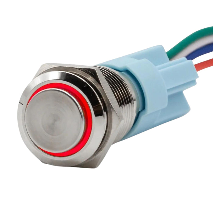 Sparked Innovations Universal Aluminum Momentary Pushbutton Switch w/LED SPDT