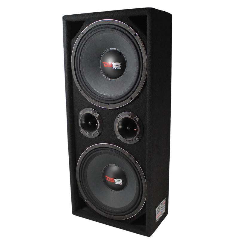 DS18 Pro Audio Fullrange Box w/ Dual 10" Loudspeakers & Dual 3" Bullet Tweeters