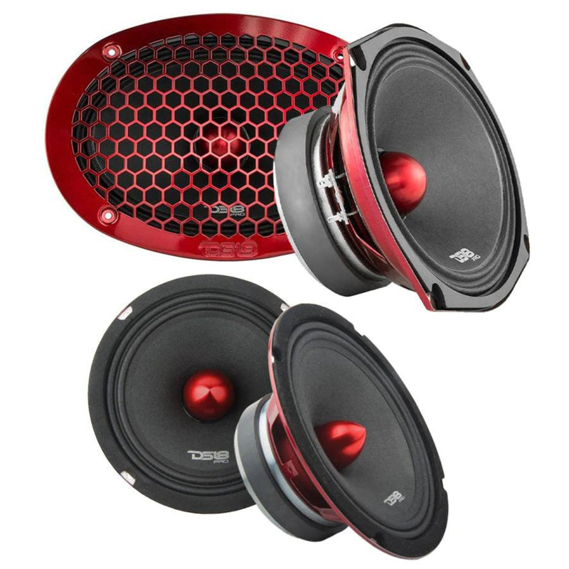 Pair of DS18 600W 4 Ohm PRO-6.4BM + Pair of 6x9 1100W 4 Ohm PRO-X694BM - Big Jeff Online Inc