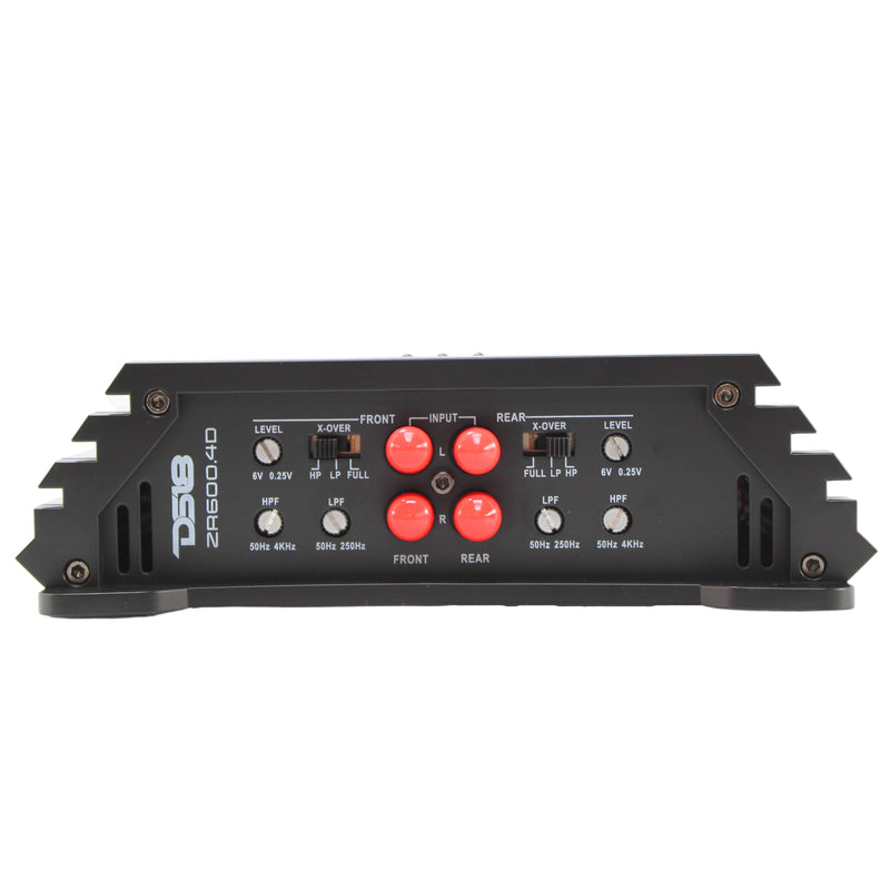 DS18 4 Channel 2400 Watt Class D Full Range Car Audio Amplifier ZR600.4D