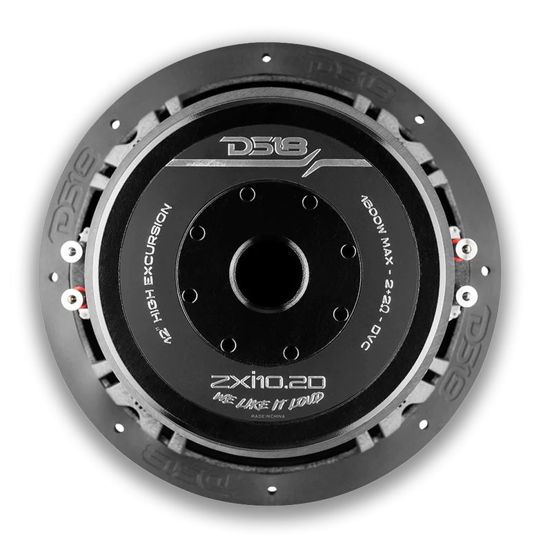 DS18 10" Woofer Dual 2 ohm 1600 Watt Max Power Car Subwoofer ZXI10.2D