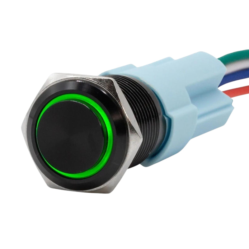 Sparked Innovations Universal Black Momentary Pushbutton Switch w/LED Light SPDT