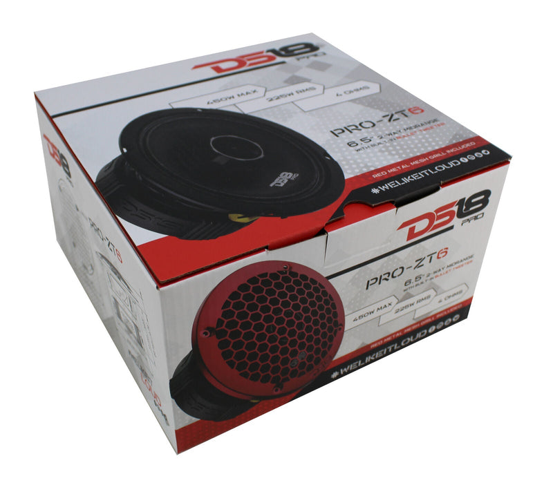 DS18 6.5" Motorcycle Midrange Loudspeaker w/ Built-in Tweeter 450W 4 Ohm PRO-ZT6 - Big Jeff Online Inc