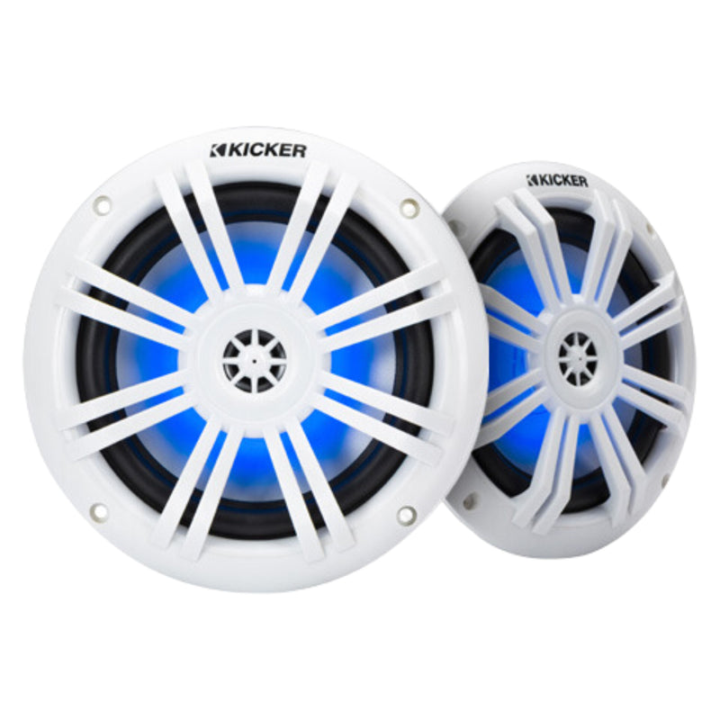 Kicker Pair of Marine & Power Sport 6.5" 150W 4Ohm LED Speakers 49KM604WL