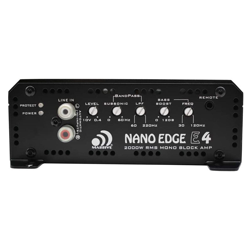 Massive Audio Nano Edge Monoblock Amplifier 4000 Watt 1 Ohm Stable E4