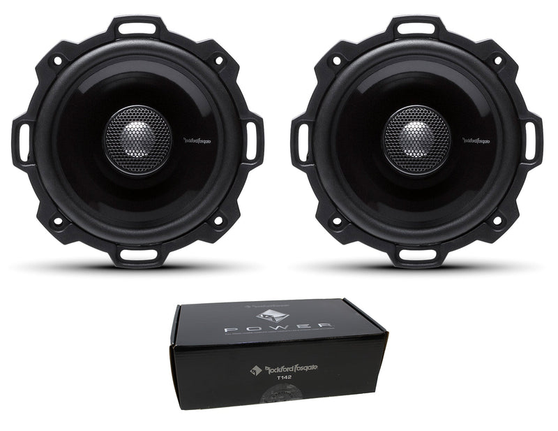 Pair of Rockford Fosgate 4" Power 160W 4 Ohm 2-Way Full-Range Coax Speakers T142