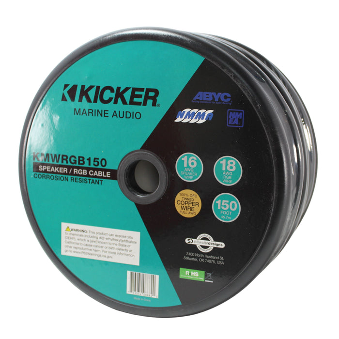 Kicker Marine 16 AWG Speaker / 18 AWG RGB Wire 100% Oxygen Free Copper Lot
