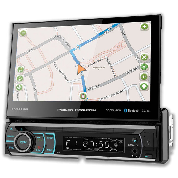 7 Head Unit Bluetooth Radio GPS Navigation Single DIN CD/DVD Player Flip Up LCD