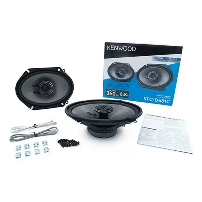 Kenwood 6 X 8 -Inch 2-Way 360W Performance Series Car Audio Speakers KFC-D681C