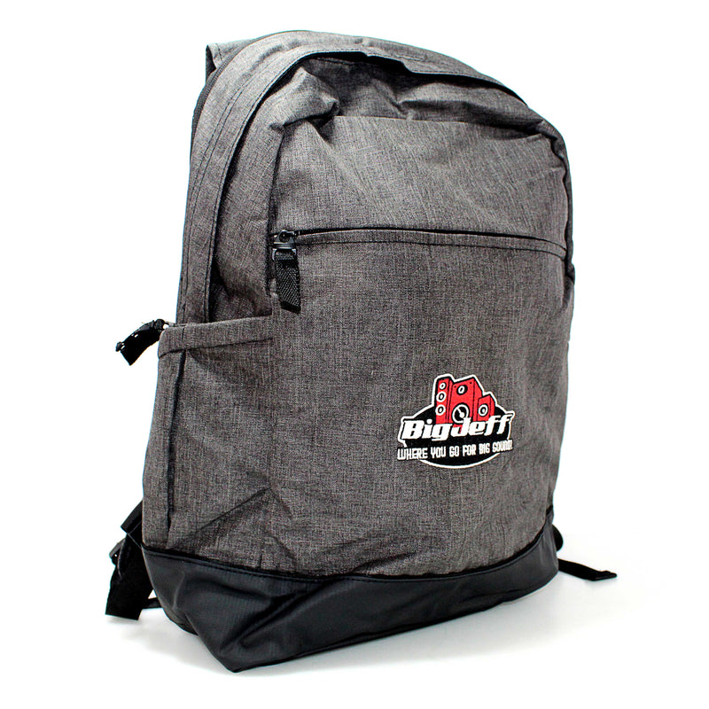 Official Big Jeff Audio Universal Grey Backpack with Embroidered Logo
