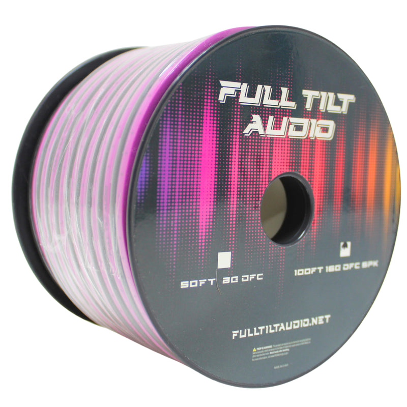 Full Tilt Audio 16 GA Tinned OFC Speaker Wire Pink/Black Lot Cut By The Foot