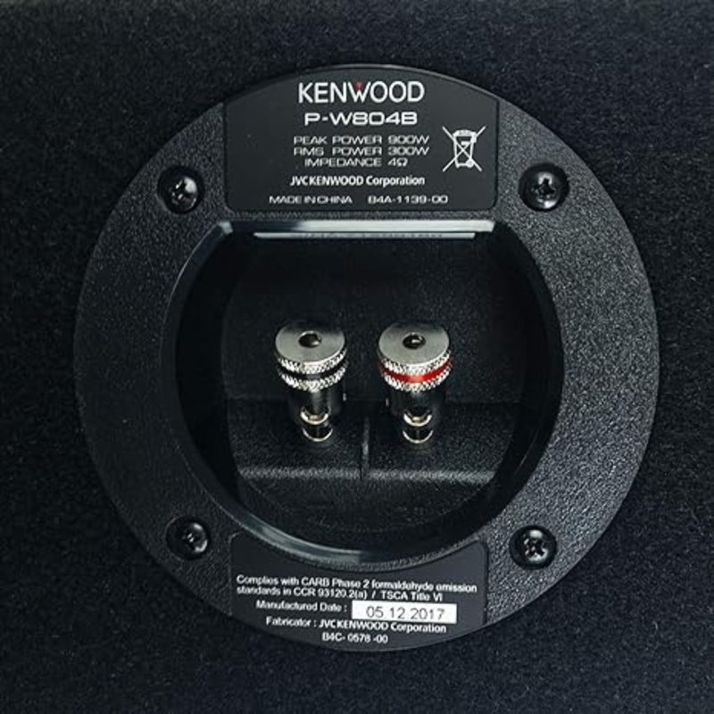 Kenwood Single 8" Loaded 300W 4 Ohm Subwoofer Shallow Vented Enclosure P-W804B