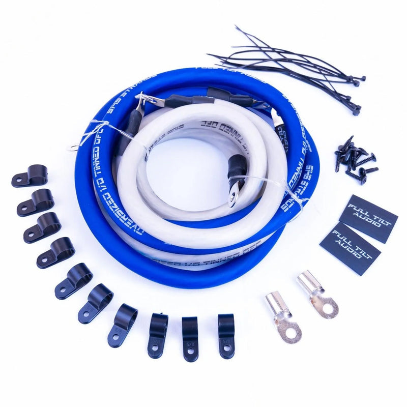Full Tilt 1/0 AWG Blue/Clear Big 3 Wiring Upgrade Kit