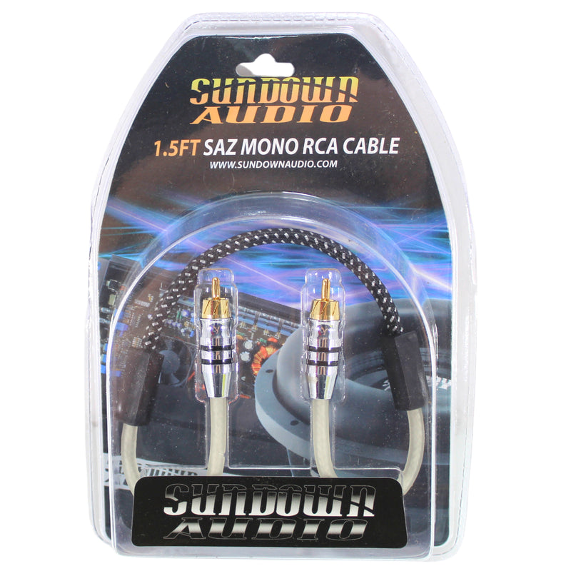 Sundown Audio Mono/Single Channel SAZ RCA Interconnect Cables 1.5ft / 3ft / 6ft